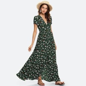 COPY - Dark Green Floral Maxi Dress